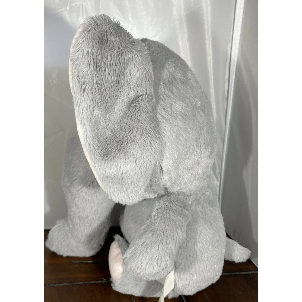 Tom's Toy International Kids 10 Inch Plush‎ Elephant Grey Pink Floppy Ears Toy